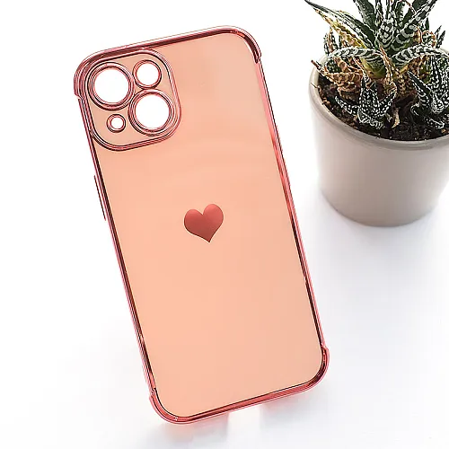 Maska Heart Frame za iPhone 13 roze
