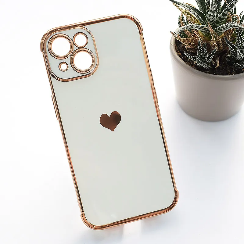 Maska Heart Frame za iPhone 15 bela
