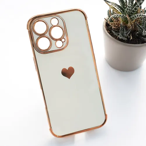 Maska Heart Frame za iPhone 15 Pro Max bela