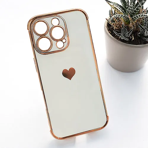 Maska Heart Frame za iPhone 16 Pro Max bela