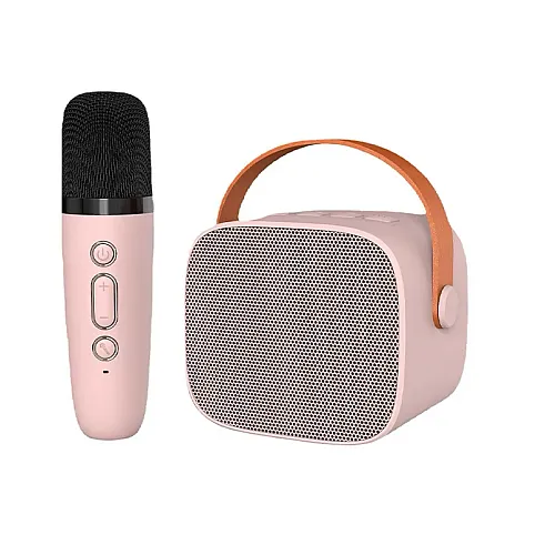 Bluetooth zvučnik karaoke set sa mikrofonom K-1 roze