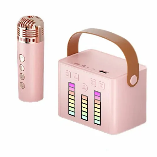 Bluetooth zvučnik karaoke set sa mikrofonom Q-2 roze