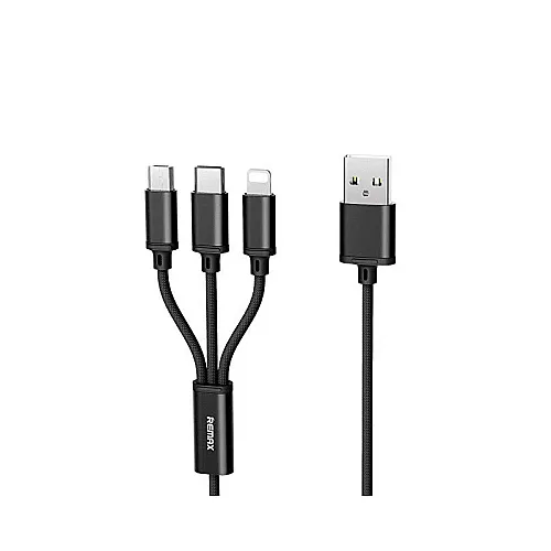 Kabel Remax Gition RC-131 3u1 za iPhone Lightning/ Micro USB/ Type-C crni 1m