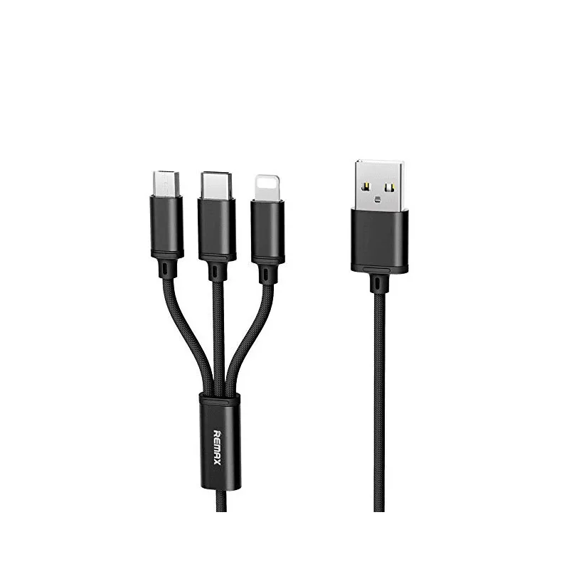 Kabel Remax Gition RC-131 3u1 za iPhone Lightning/ Micro USB/ Type-C crni 1m