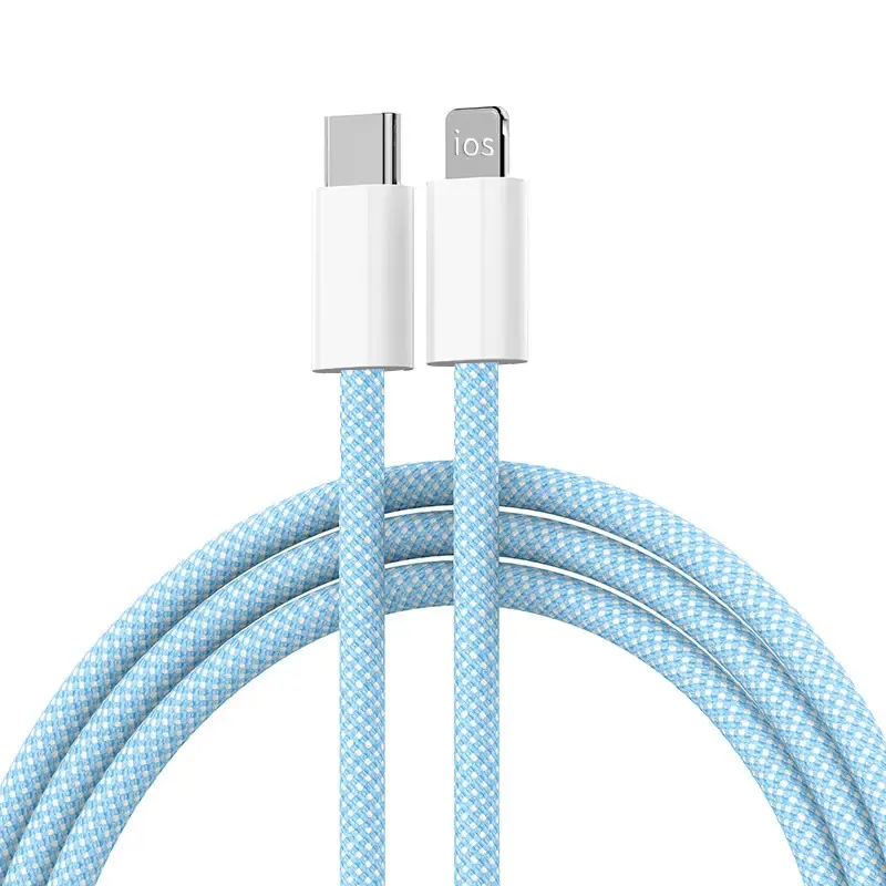 Kabel Braided PD Type-C na Lightning 20W plavi