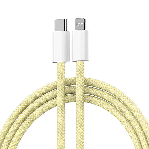 Kabel Braided PD Type-C na Lightning 20W zuti