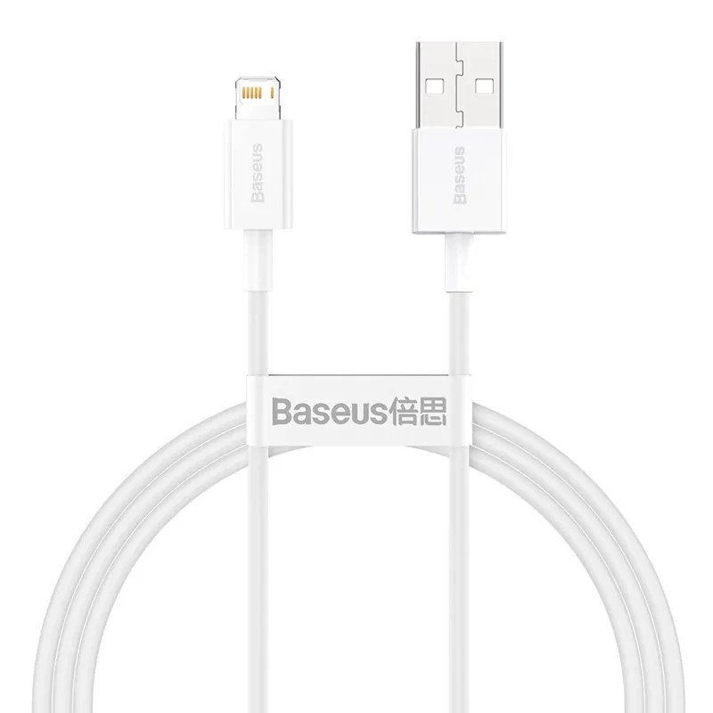Kabel Baseus Superior Series Fast Charging USB na Lightning 2.4A beli 1m