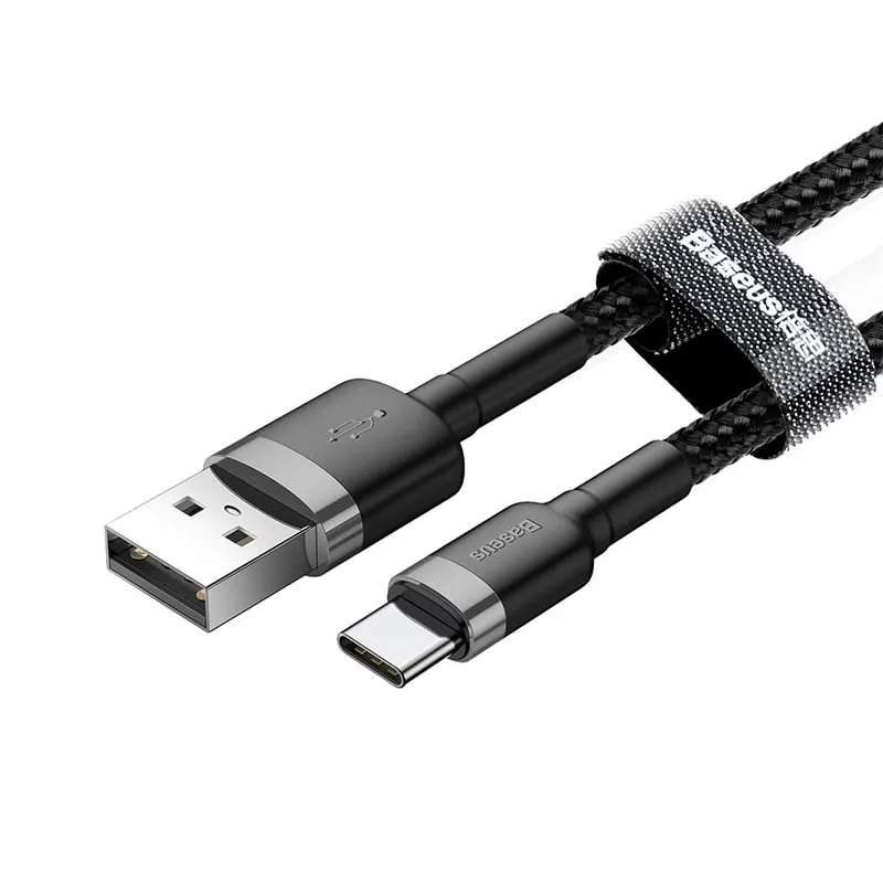 Kabel Baseus cafule HW Quick Charging Type-C 40W 1m sivo crni