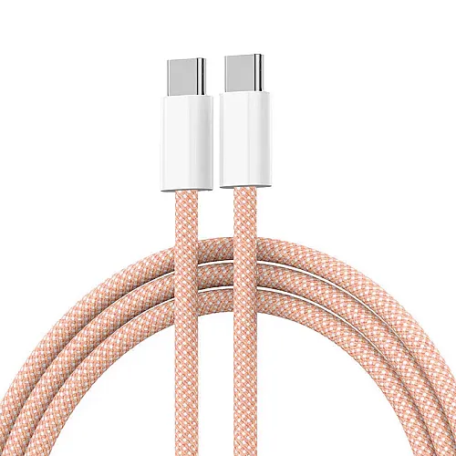 Kabel Braided iPhone PD Type-C na Type-C 20W pink 1m