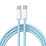 Kabel Braided iPhone PD Type-C na Type-C 20W plavi 1m
