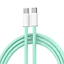 Kabel Braided iPhone PD Type-C na Type-C 20W zeleni 1m