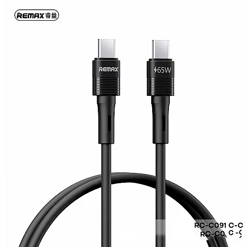 Kabel Remax Leya RC-C091 Type-C na Type-C 65W PD Fast Charging crni 1m
