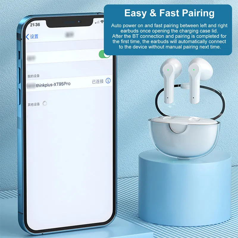 Bluetooth slušalice Lenovo thinkplus Earbuds XT95 Pro bele