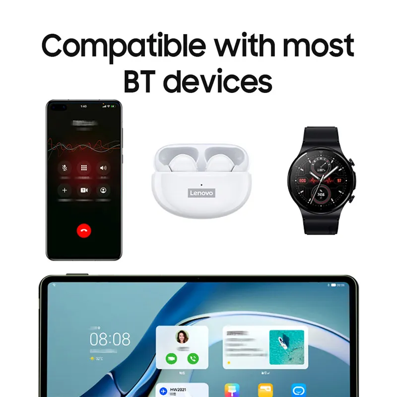 Bluetooth slušalice Lenovo thinkplus Livepods LP5 bele