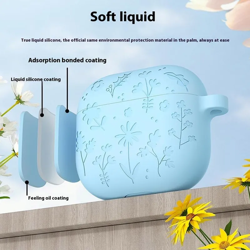 Zaštitna futrola Flower za Airpods 4 ljubičasta