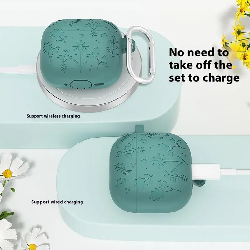 Zaštitna futrola Flower za Airpods 4 ljubičasta