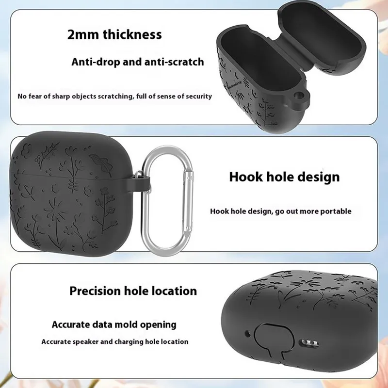 Zaštitna futrola Flower za Airpods 4 ljubičasta