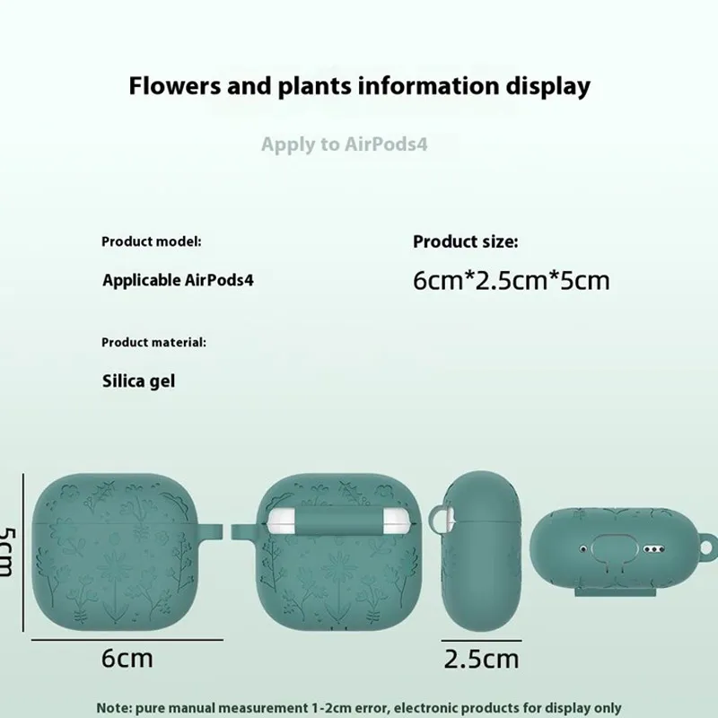 Zaštitna futrola Flower za Airpods 4 svetlo zelena