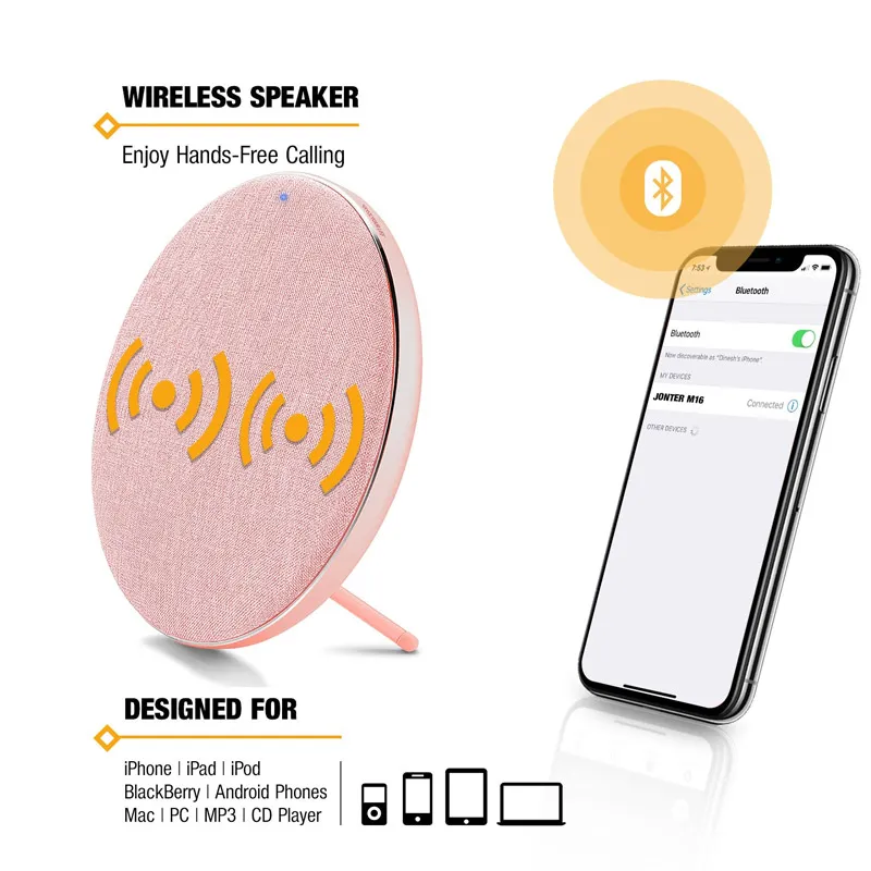Bluetooth zvučnik Jonter M16 BTSM1/ 16 pink