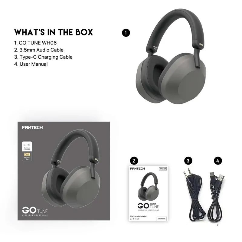 Bluetooth slušalice Fantech GO Tune WH06 bež