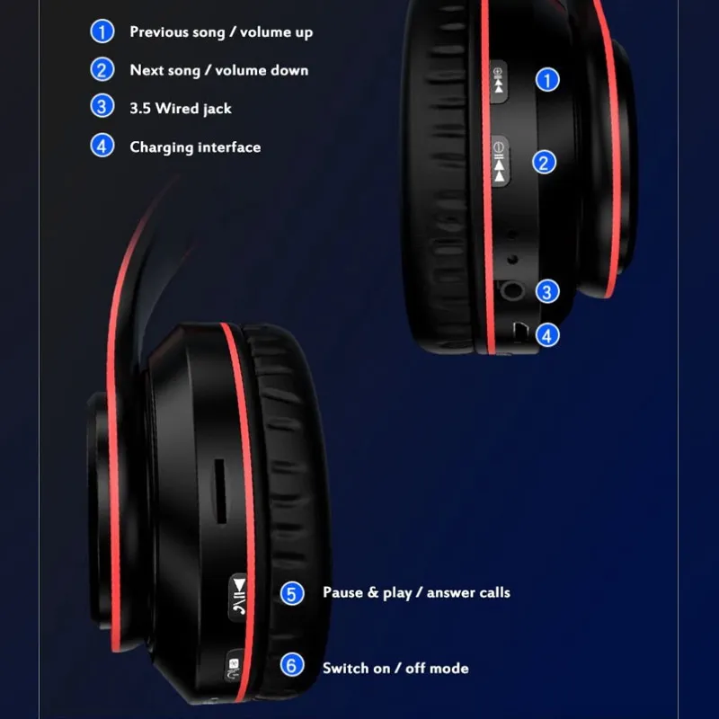 Bluetooth slušalice B39 (S50) crno crvene