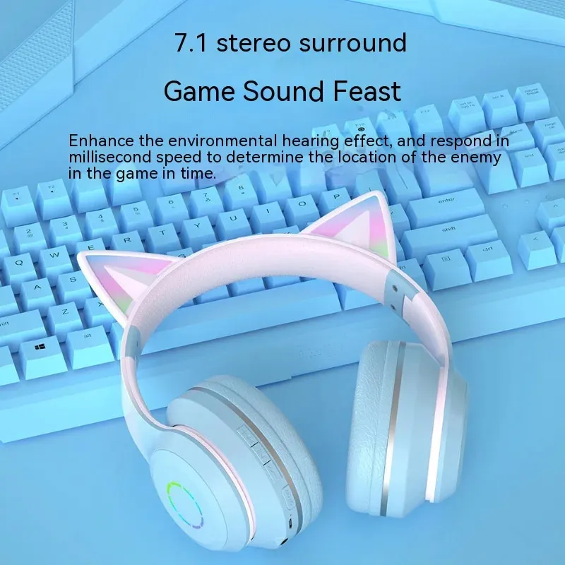Bluetooth slušalice LED roze