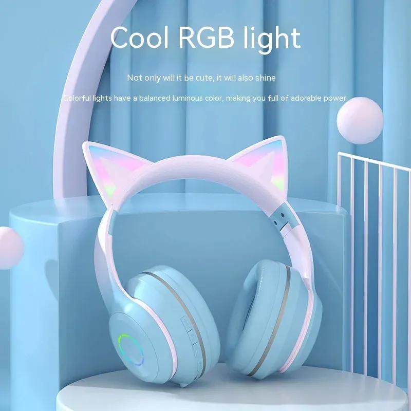 Bluetooth slušalice LED roze