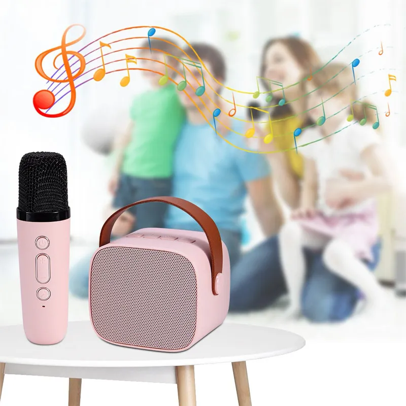 Bluetooth zvučnik karaoke set sa mikrofonom K-1 roze