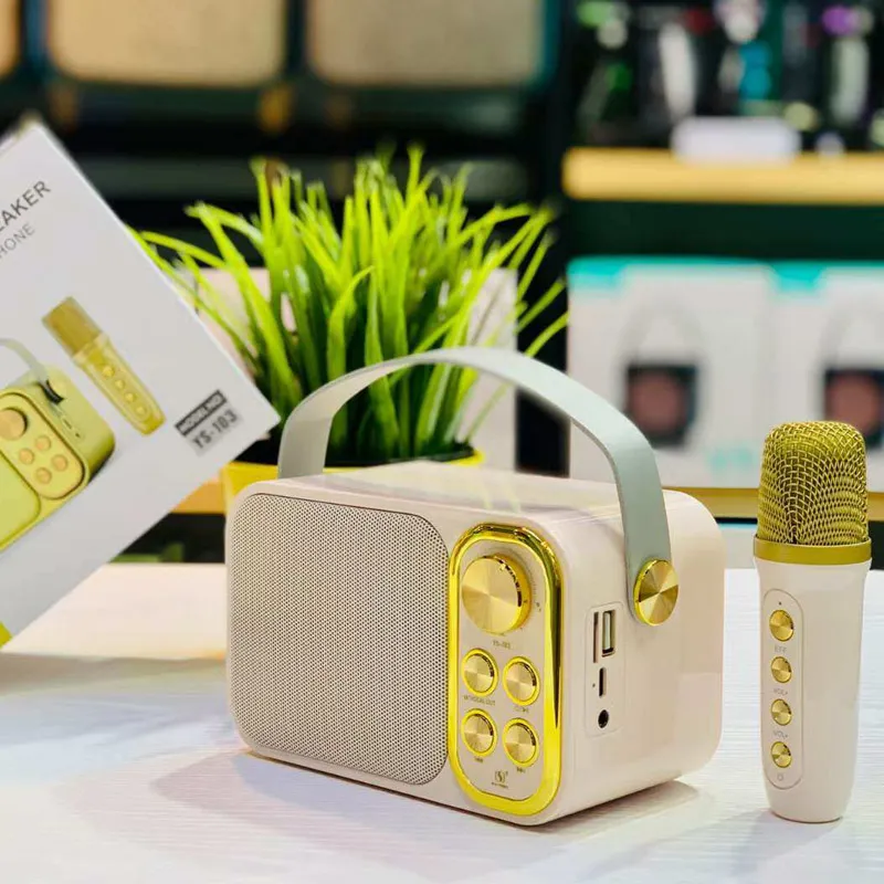 Bluetooth zvučnik karaoke set sa mikrofonom YS-103 beli