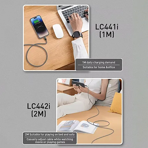 Kabel Ldnio LC442I 30w, Type-C na iPhone Lightning sivi 2m