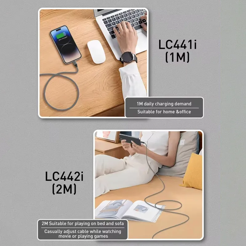Kabel Ldnio LC442I 30w, Type-C na iPhone Lightning sivi 2m