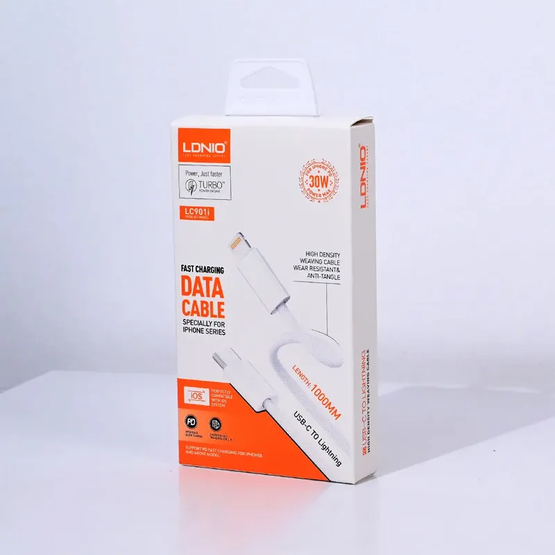 Kabel Ldnio LC901i 30W Type-C na iPhone Lightning beli 1m