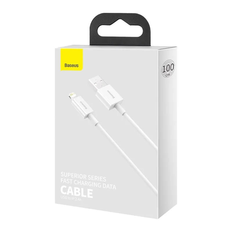 Kabel Baseus Superior Series Fast Charging USB na Lightning 2.4A beli 1m