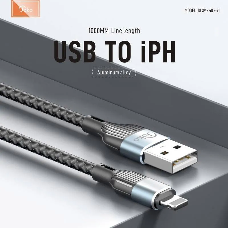 Kabel Konfulon Joko DL40 3A USB na iPhone Lightning sivi 1m