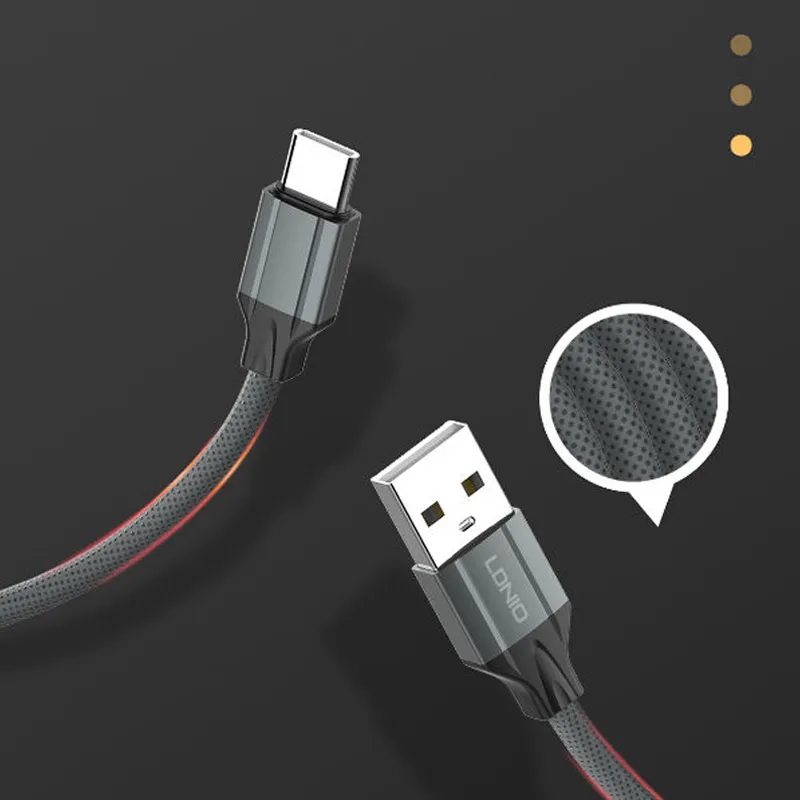 Kabel Ldnio LS441 USB na iPhone Lightning sivi 1m